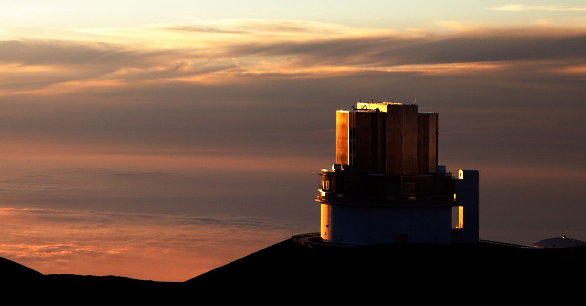 Subaru Telescope in Hawaii at sunset