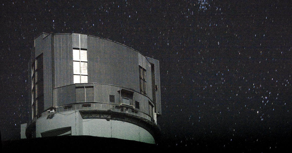 Subaru Telescope in Hawaii at night.