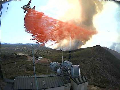 July 2013 Chariot Fire on Mt. Laguna via a stationary HPWREN camera provided by SDG&E. Courtesy of HPWREN/SDSC. 