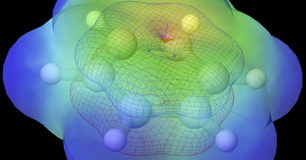 Colorful visualization of molecule. 