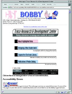 Bobby report of Trace Center Web site